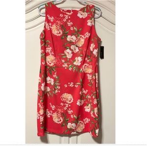 ALYX NWT Women's Size 16 Coral Multi Floral Sleeveless Boat Neck Sheath Dress